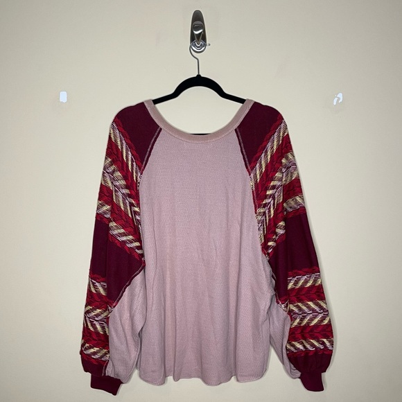 Free People Rainbow Dreams Balloon Sleeve Oversized  Sweater NEW - Picture 7 of 10